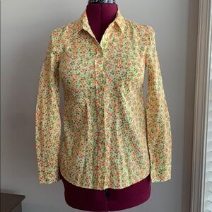 Gap Neon Floral Button Down Shirt